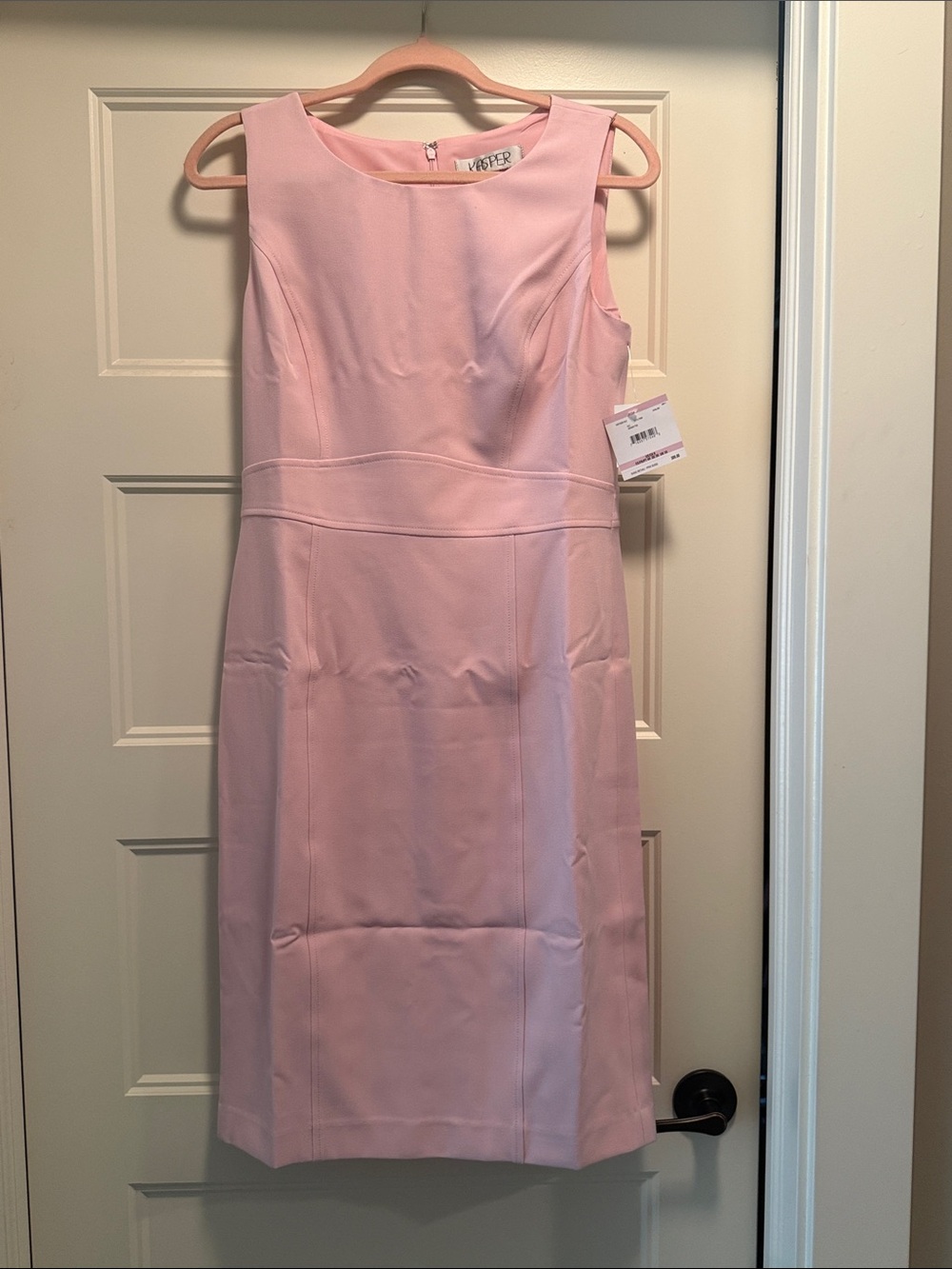 Kasper Blush Pink Sleeveless Midi Sheath Dress